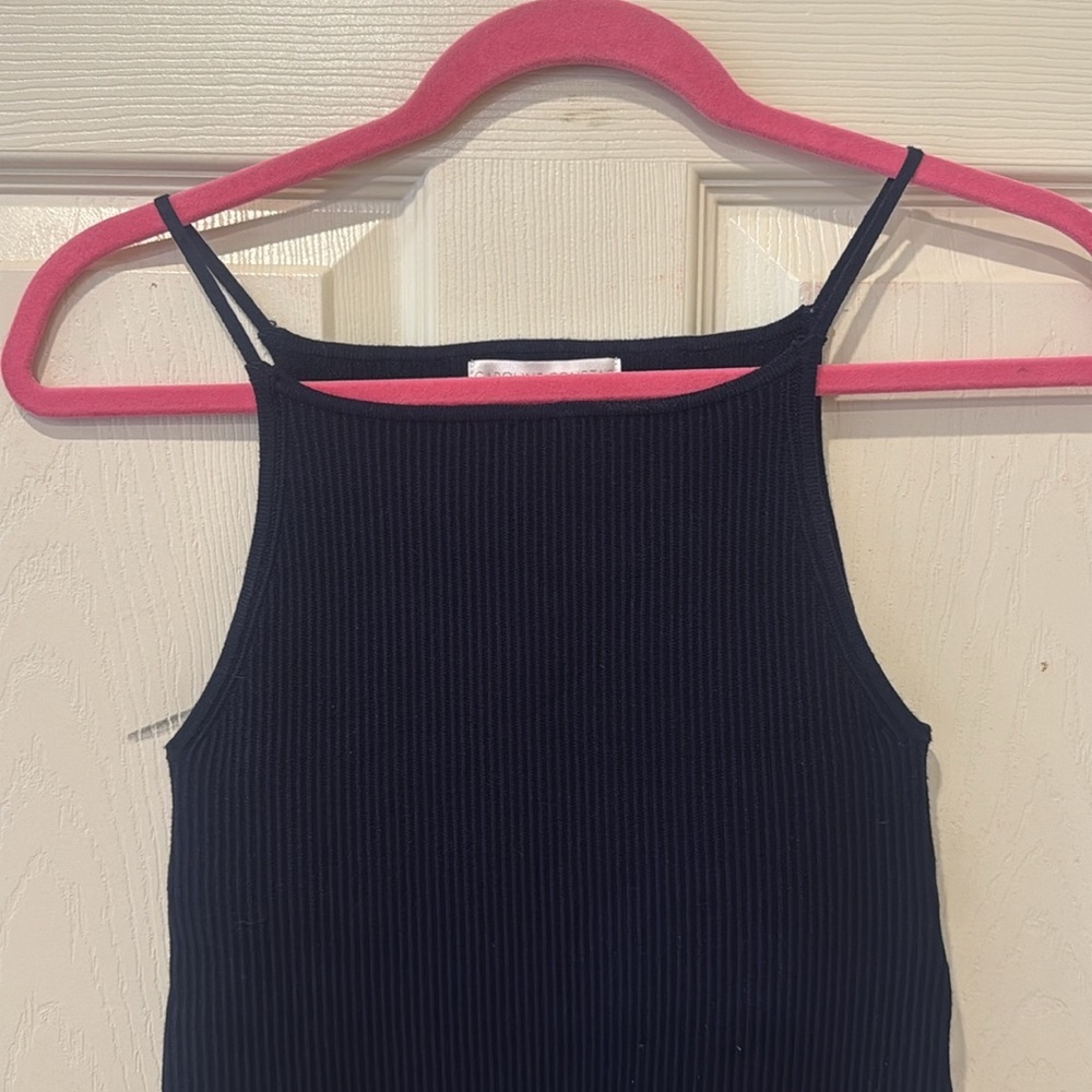 Caroline Constas NWT navy ribbed tank, XS - Picture 3 of 8